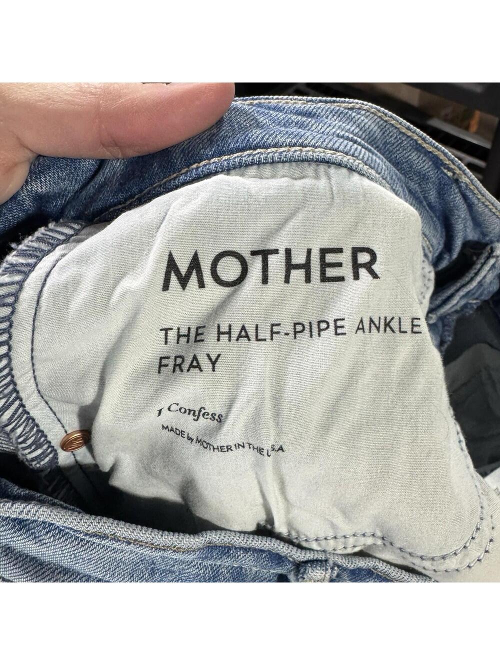 Mother jeans 29 blue half pipe ankle fray barrel wide leg baggy loose i confess - Picture 4 of 8